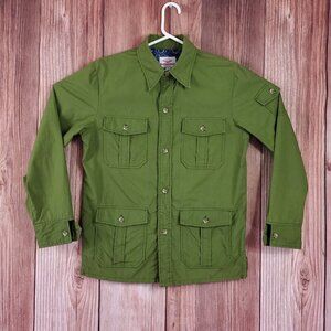 *FLAWS* Battenwear Cutter Shirt Jacket Mens Small Green LS Button Up Made in USA